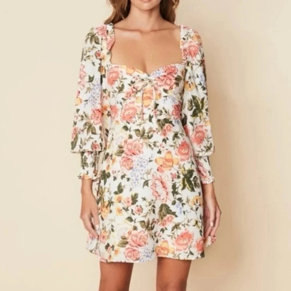 Faithful The Brand Arianne Mini Dress In Teatro Floral Print